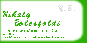 mihaly bolcsfoldi business card